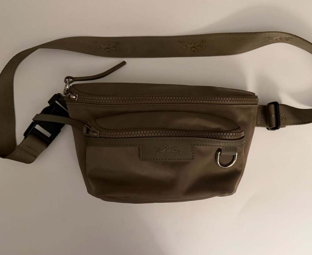 Longchamp nylon belt bag in khaki green